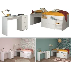 Parisot Jugendzimmer-Set »Parisot Milky 17« 2 Stk. tlg. halbhohes Hochbett
