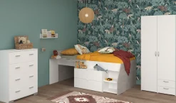 Parisot Jugendzimmer-Set »Parisot, Milky 12« 3 Stk. tlg. tolles halbhohes Hochbett, Kleiderschrank mit Mittelwand und Stauraum