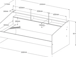 Parisot Jugendzimmer-Set »Parisot Sleep 11« Set, 2 tlg. Rückwand am Bett drehbar - Weiss oder Eiche