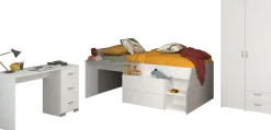 Parisot Jugendzimmer-Set »Parisot Milky 13« 3 Stk. tlg. viel Stauraum, halbhohes Hochbett