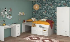 Parisot Jugendzimmer-Set »Parisot Milky 13« 3 Stk. tlg. viel Stauraum, halbhohes Hochbett