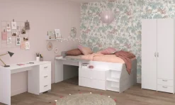 Parisot Jugendzimmer-Set »Parisot Milky 13« 3 Stk. tlg. viel Stauraum, halbhohes Hochbett