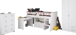 Parisot Jugendzimmer-Set »Parisot, Reverse 11« 3 Stk. tlg. ausziehbarer Schreibtisch auf Rollen, viel Stauraum, Kleiderschrank