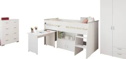 Parisot Jugendzimmer-Set »Parisot, Reverse 11« 3 Stk. tlg. ausziehbarer Schreibtisch auf Rollen, viel Stauraum, Kleiderschrank
