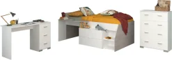 Parisot Jugendzimmer-Set »Parisot Milky 15« 3 Stk. tlg. viel Stauraum, halbhohes Hochbett