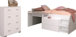Parisot Jugendzimmer-Set »Parisot Milky 16« 2 Stk. tlg. viel Stauraum, halbhohes Hochbett
