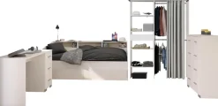 Parisot Jugendzimmer-Set »Parisot Sleep 13« Set, 5 tlg. Rückwand am Stauraumett drehbar - Weiß oder Eiche