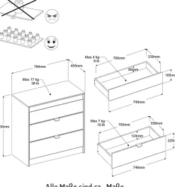 Parisot Jugendzimmer-Set »Pirouette, farbige Einsätze drehbar- Rosa oder Grau« Set, Schreibtisch, Bett, Schubkasten, Kleiderschrank, Kommode, Nachttisch, 6 Stk. tlg. komplettes Jugendzimmer, für alle Zielgruppen