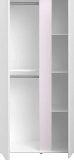 Parisot Jugendzimmer-Set »Pirouette, farbige Einsätze drehbar- Rosa oder Grau« Set, Schreibtisch, Bett, Schubkasten, Kleiderschrank, Kommode, Nachttisch, 6 Stk. tlg. komplettes Jugendzimmer, für alle Zielgruppen