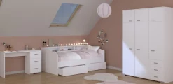 Parisot Jugendzimmer-Set »Sleep 42« Set, 4 Stk. tlg. Rückwände der Fächer am Bett drehbar