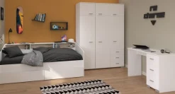 Parisot Jugendzimmer-Set »Sleep 42« Set, 4 Stk. tlg. Rückwände der Fächer am Bett drehbar