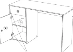 Parisot Jugendzimmer-Set »Smoozy« Set, Stauraumbett, Nachttisch, Kleiderschrank, Schreibtisch und Kommode, 5 Stk. tlg.