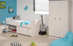 Parisot Jugendzimmer-Set »Smoozy« Set, Stauraumbett, Nachttisch und Kleiderschrank, 3 Stk. tlg.