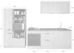 Parisot Schrank-Set »,Breite 300 cm, ohne E-Geräte« variabel stellbar, mit Kabeldurchlass,melaminharzbeschichtet, 6 Stk. tlg.