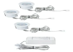Paulmann Unterschrankleuchte »3x4,5W 12VA 230V/350mA 65mm Metall Eisen gebürstet, 3er Set« 3 Stk. Warmweiß LED Möbel Einbauleuchten Set