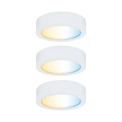 Paulmann Unterschrankleuchte »Clever Connect Disc 3x2,1W 12 VADC 2700-6500K 12V Weiß matt/Kunststoff« 3 Stk. Tageslichtweiß Starter-Set