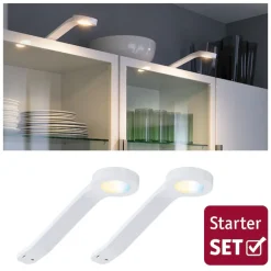 Paulmann Unterschrankleuchte »Clever Connect Mike 2x2,5W DC 2700-6500K 12V Weiß matt/Kunststoff« 2 Stk. Tageslichtweiß Starter-Set