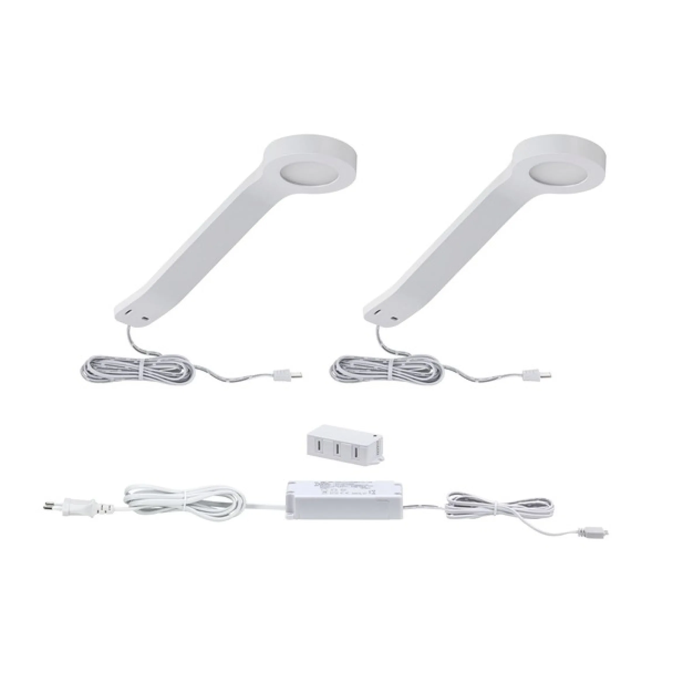 Paulmann Unterschrankleuchte »Clever Connect Mike 2x2,5W DC 2700-6500K 12V Weiß matt/Kunststoff« 2 Stk. Tageslichtweiß Starter-Set