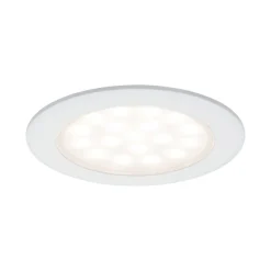 Paulmann Unterschrankleuchte »Möbel EBL Set rund LED 2x2,5W 6VA 230/12V 3000K Weiß matt/Alu« 2 Stk. Warmweiß LED Möbel Einbauleuchten Set