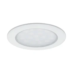 Paulmann Unterschrankleuchte »Möbel EBL Set rund LED 2x2,5W 6VA 230/12V 3000K Weiß matt/Alu« 2 Stk. Warmweiß LED Möbel Einbauleuchten Set