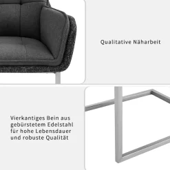 PLACES OF STYLE Esszimmerstuhl »Durham, TOPSELLER!, 1 Esszimmerstuhl in modernem Design, Sitz und Rücken gepolstert
