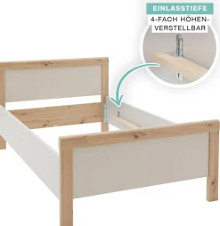 priess Einzelbett »Warburg hochwertiges Komfortbett aus Deutschland« geeignet für Motorrahmen, mit abgerundete Kanten