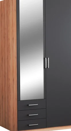 priess Kleiderschrank »Amsterdam, viel Stauraum durch viele Schubkästen, Spiegeltüren« Optional mit LED-Beleuchtung, Made in Germany