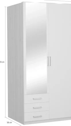 priess Kleiderschrank »Amsterdam, viel Stauraum durch viele Schubkästen, Spiegeltüren« Optional mit LED-Beleuchtung, Made in Germany