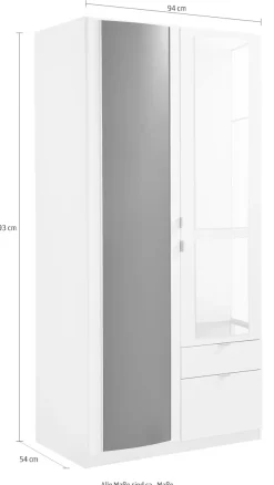 priess Kleiderschrank mit gerundeten Elementen auf den Außentüren