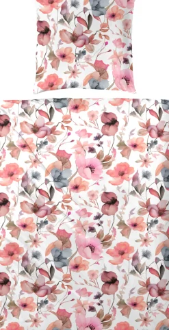 Primera Bettwäsche »Primera Mako-Satin-Bettwäsche Viola« 2 Stk. mit einem kräftigen Blumenmuster