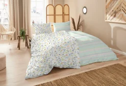 Primera Bettwäsche »Primera Soft-Seersucker-Bettwäsche Blümchen« 2 Stk. mit bunten Blumen