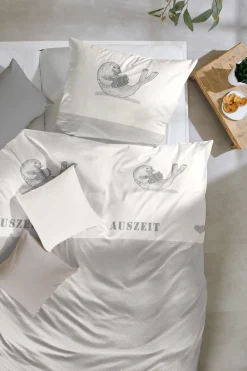 Primera Bettwäsche »Renforce-Bettwäsche Auszeit« 2 Stk. mit relaxender Robbe