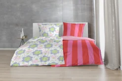 Primera Bettwäsche »Renforce-Bettwäsche Smile for me« 2 Stk. mit Smiley Blüten in bunten Farben