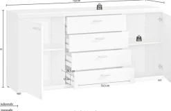 Procontour Kommode »Sun BESTSELLER« Höhe 74 cm, variabel verstellbaren Einlegeböden