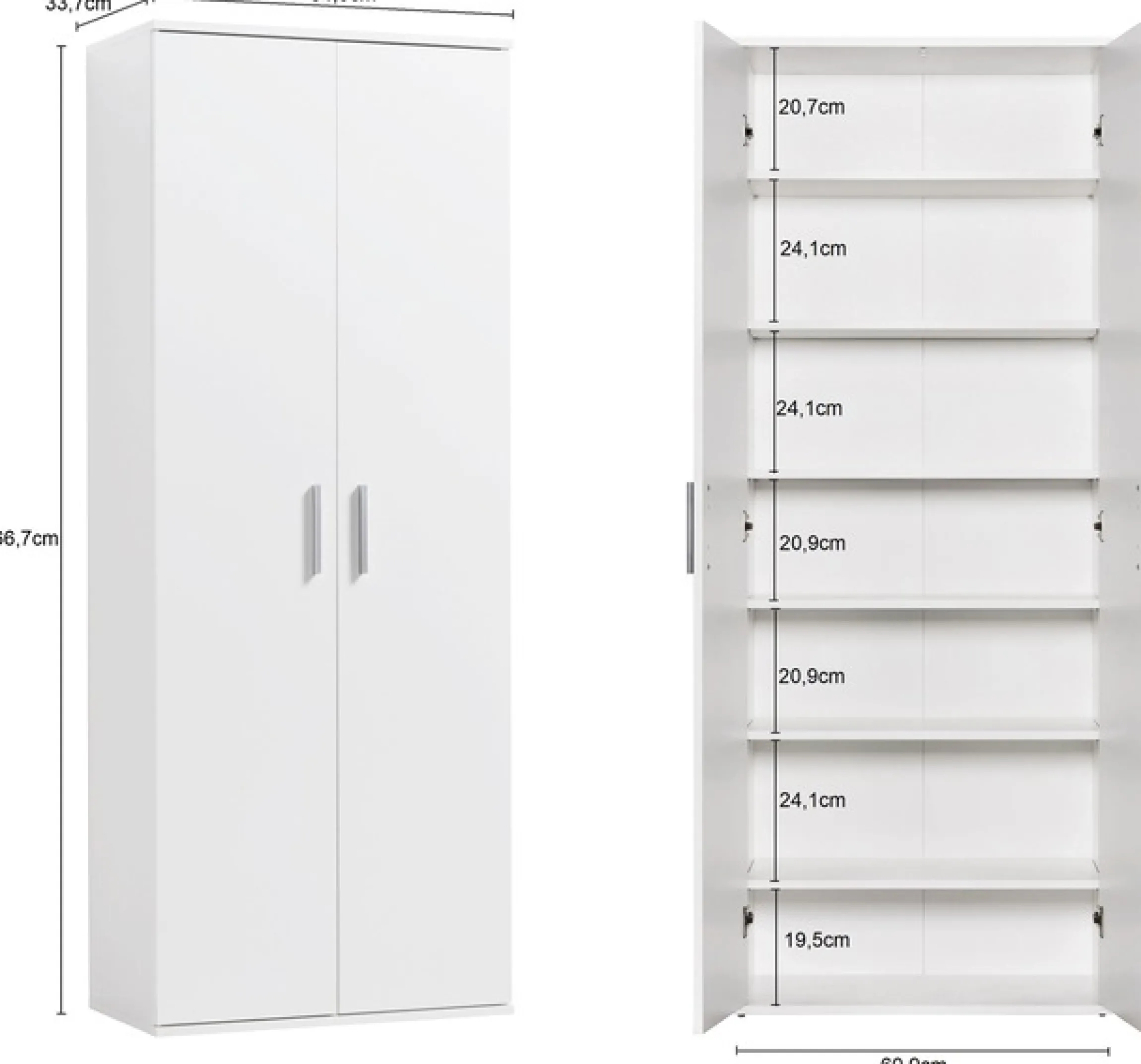 Procontour Mehrzweckschrank »Schrank Clara !« Höhe 167cm mit variabel verstellbaren Einlegeböden