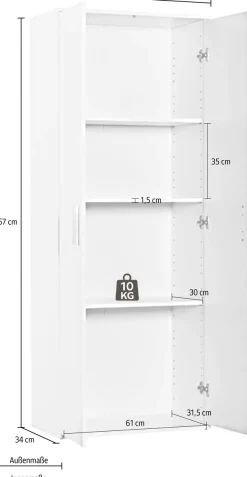 Procontour Mehrzweckschrank »Schrank Clara« Höhe 167cm mit variabel verstellbaren Einlegeböden