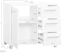 Procontour Waschbeckenunterschrank »Betty« Breite 64 cm, mit Einlegeboden