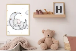 queence Bild mit Rahmen »Elefant auf Halbmond« Bilder vom Sternenhimmel | Elefant | Elefanten | Elefanten Bilder | Himmel | Himmelsbilder | Stern | Sterne