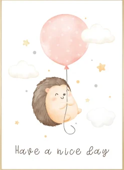 queence Bild mit Rahmen »Fliegender Igel mit Ballon« Bilder vom Sternenhimmel | Himmel | Himmelsbilder | Luftballon | Schriftzug | Stern | Sterne | Tiere