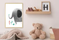 queence Bild mit Rahmen »Grauer Elefant« Elefant | Elefanten | Elefanten Bilder | Tiere 1 Stk. tlg. HD Premium Posterdruck mit Echtholzrahmen