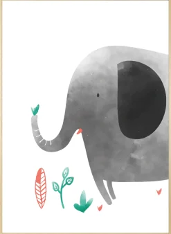 queence Bild mit Rahmen »Grauer Elefant« Elefant | Elefanten | Elefanten Bilder | Tiere 1 Stk. tlg. HD Premium Posterdruck mit Echtholzrahmen