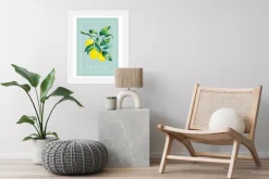 queence Bild mit Rahmen »oder Poster, Lemon - Zitronenzweig« Abstrakt | Figuren | Obst | Obst Bilder | Schriftzug 1 Stk. tlg. HD Premium Druck
