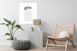 queence Bild mit Rahmen »oder Poster, Gin« Schriftzug | Schwarz-Weiß | Sprüche & Texte 1 Stk. tlg.
