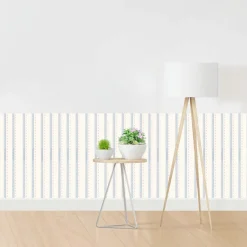 queence Bordüre »Wandbordüre Hellblau und Rot 250x90cm« Nadelstreifen | Streifen | bedruckt | gepunktet | gestreift | mehrfarbig | natürlich | seidenmatt glatt Wandpaneele, selbstklebend, Tapete, Sticker, gestreifte Wandtattoos