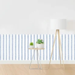 queence Bordüre »Wandbordüre Hellblau 250x90cm« Nadelstreifen | Streifen | bedruckt | gestreift | mehrfarbig | natürlich | seidenmatt glatt Wandpaneele, selbstklebend, Tapete, Sticker, gestreifte Wandtattoos