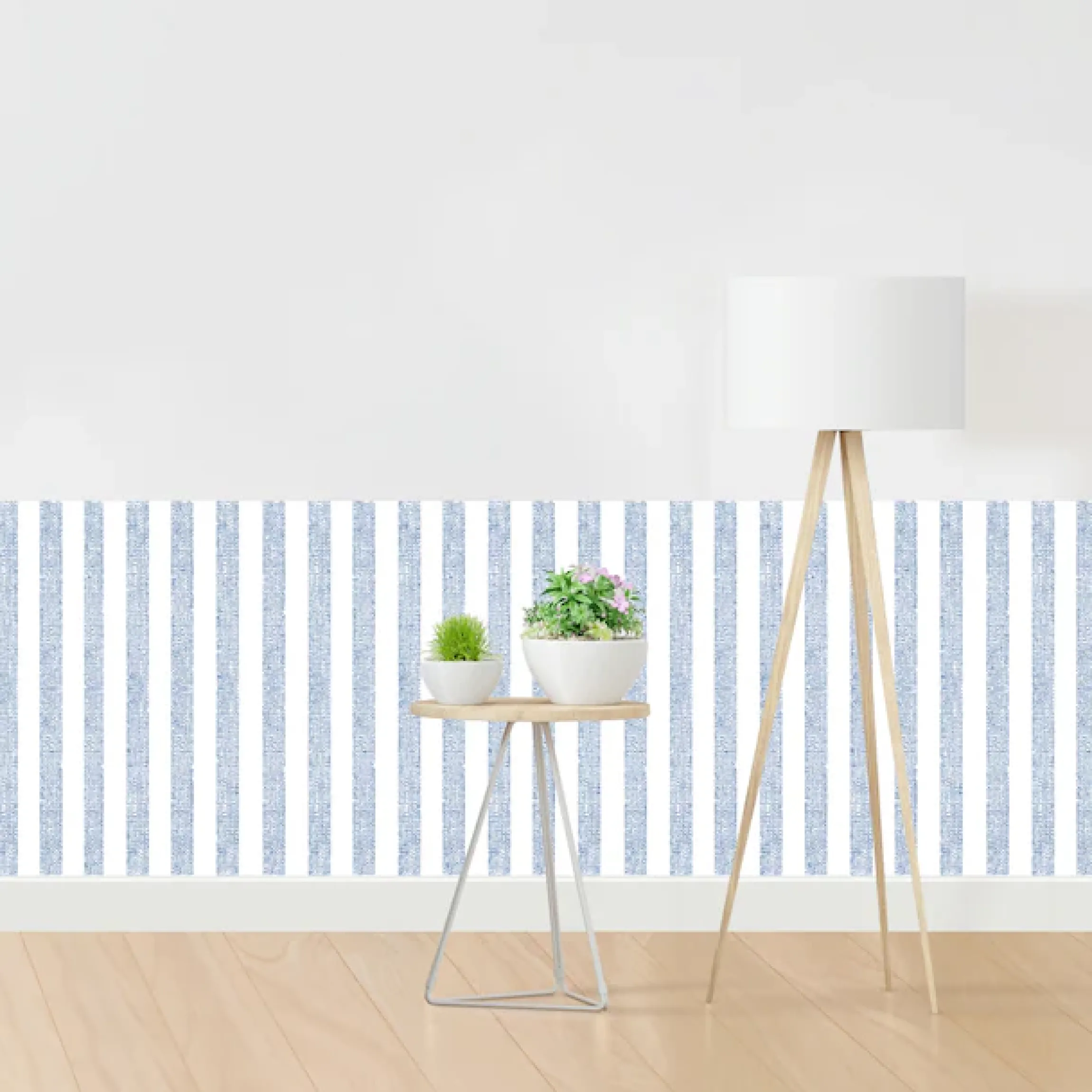 queence Bordüre »Wandbordüre Hellblau 250x90cm« Nadelstreifen | Streifen | bedruckt | gestreift | mehrfarbig | natürlich | seidenmatt glatt Wandpaneele, selbstklebend, Tapete, Sticker, gestreifte Wandtattoos