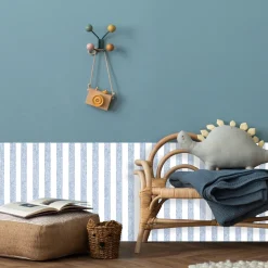 queence Bordüre »Wandbordüre Hellblau 250x90cm« Nadelstreifen | Streifen | bedruckt | gestreift | mehrfarbig | natürlich | seidenmatt glatt Wandpaneele, selbstklebend, Tapete, Sticker, gestreifte Wandtattoos