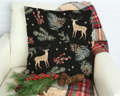 queence Dekokissen »Rudolf« Kissenhülle,Rentier,Weihnachten,Schwarz,Winterlich,Weihnachtsmotiv
