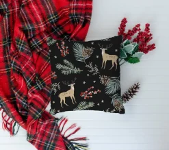 queence Dekokissen »Rudolf« Kissenhülle,Rentier,Weihnachten,Schwarz,Winterlich,Weihnachtsmotiv