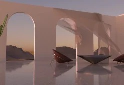 queence Fototapete »Dubai« Motiv | bedruckt | futuristisch | mehrfarbig | realistisch glatt Wandpaneele, selbstklebend, Tapete, Sticker, Wanddeko, XXL-Fotomotiv